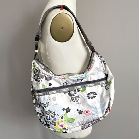 LeSportsac White Floral Shoulder Bag - Medium - Picture 1 of 8